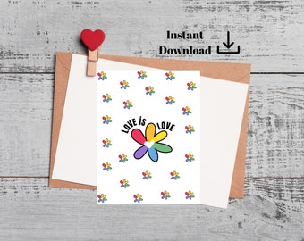 Gay Happy Valentine's Day Printable Card,LGBTQ  Happy Valentine's Day Card , Gay  Valentine's Day Card,Lesbian Valentine's Day Card