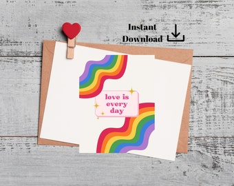 Gay Happy Valentine's Day Printable Card,LGBTQ Happy Valentine's Day Card , Gay Valentine's Day Card,Lesbian Valentine's Day Card