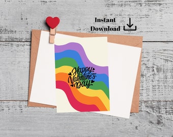 Gay Happy Valentine's Day Printable Card,LGBTQ Happy Valentine's Day Card , Gay Valentine's Day Card,Lesbian Valentine's Day Card