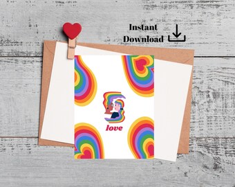 Lesbian Valentine's Day Card,Lesbian Happy Valentine's Day Card,LGBTQ Happy Valentine's Day Card , Gay Happy Valentine's Day Card