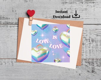 LGBTQ Happy Valentine's Day Card,Lesbian Valentine's Day Card Printable, LGBTQ Valentine's Day Card , Gay Happy Valentine's Day Card,