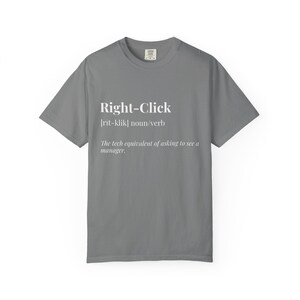 Right-Click definition T-shirt | Tech Humor, Programmer Shirt