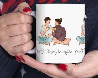 Quality Time-koffiemok, ontwerp voor koppels, motiverende zin, 11oz 15oz