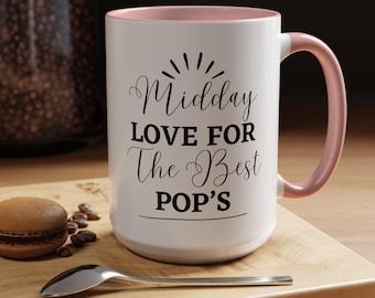 Midday Love-koffiemok, Vaderdagcadeau, kleurrijke accentmok (11oz, 15oz)