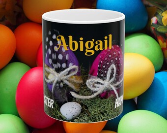 Gepersonaliseerde Happy Easter keramische mok, Taza para Regalo, 11oz, 15oz, Parejas, Familias, Fiestas