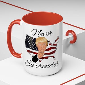 Amazing Coffee Mug, historic and emotional words to the American people from the great President Donald Trump 2024, Accent Mug 11-15oz.