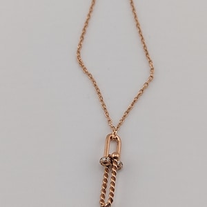 Collier en argent plaqué or rose 18 carats de style italien