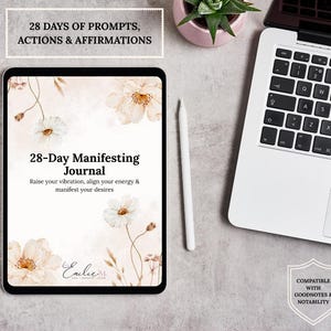 28-Day Manifestation Journal • Digital Download PDF • Self-Healing, Law of Attraction, Shadow Work & Mindset Guide