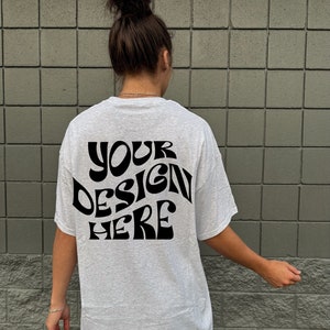 ギルダン 5000 モックアップ アッシュグレー アウトドア オーバーサイズ モデル モック オーバーサイズ アッシュグレー Tシャツ モックアップ 美的バック モックアップ アウトドア ライフスタイル シャツ