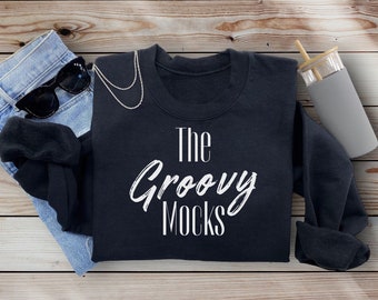 Black Gildan 18000 Flat Lay Mockup Black Flat Lay Mockup Sweatshirt Gildan 18000 Folded Mockup Black Lay Flat Sweatshirt Mockup Aesthetic
