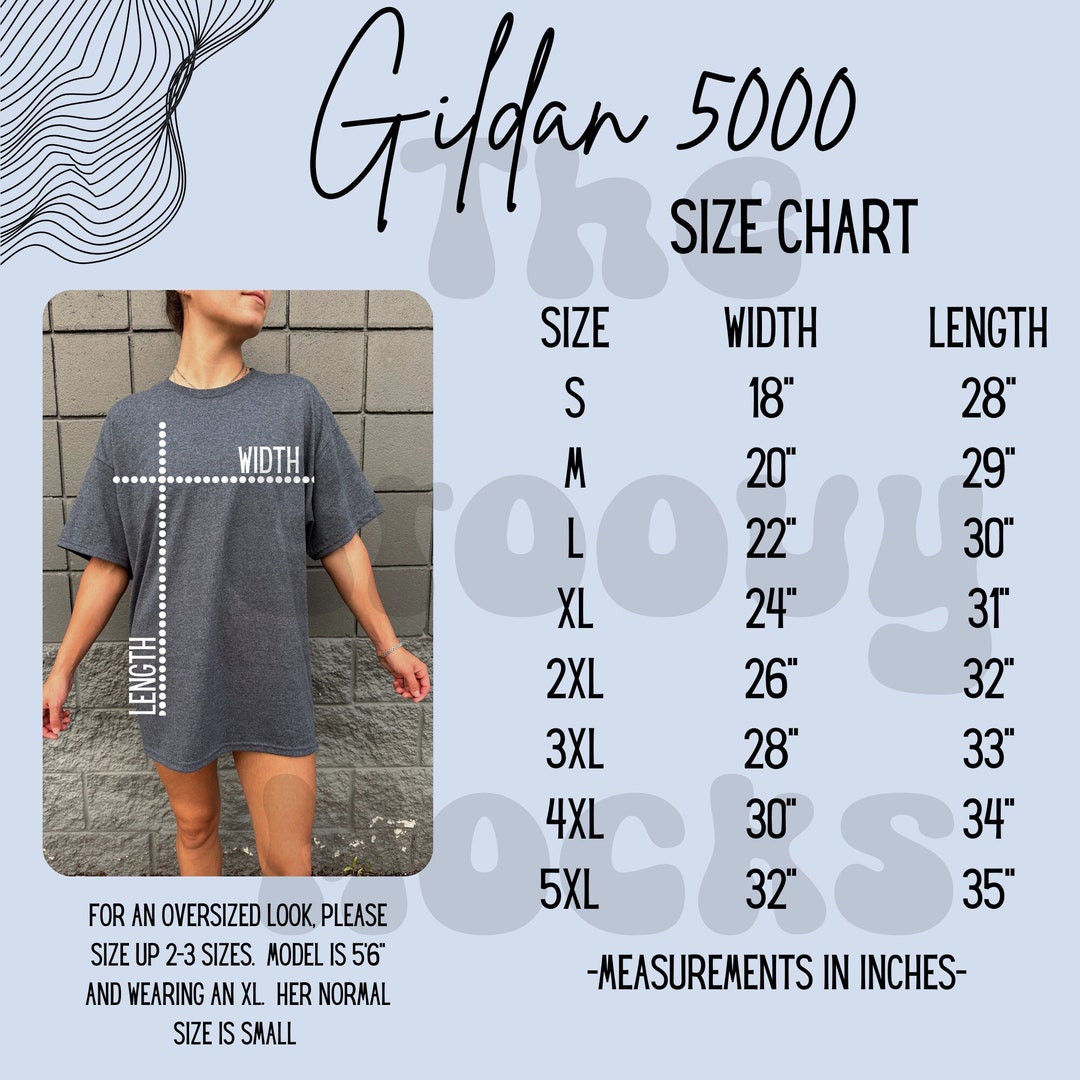 Gildan 5000 Size Chart Gildan Size Chart 5000 Size Chart Gildan 5000