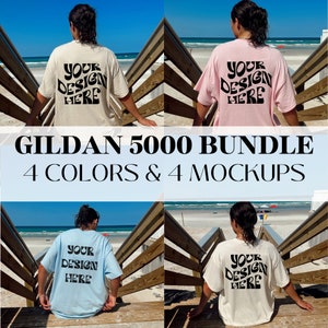 Gildan 5000 Mockup Bundle Lifestyle Back Of Shirt Mockup Model Mock Gildan Tshirt Bundle Trendy Mock Gildan Shirt Aesthetic Beachy Mockups