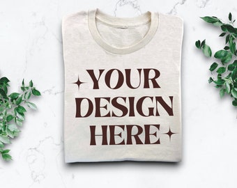 Flat Lay Gildan 5000 Mockup Natural Mockup Folded T-shirt Flat Lay Mockup Gildan 5000 Mock Aesthetic Folded Mockup Trendy Mock Colored Shirt