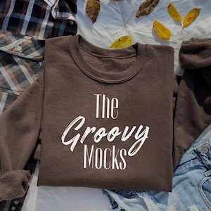 Gildan 18000 Mockup Dark Chocolate Flat Lay Autumn G18000 Mockup Crewneck Fall Sweatshirt Mockup Brown Folded Sweatshirt Mockup G18000 Fall