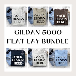 Flat Lay Gildan 5000 Bundle 5000 Gildan Shirt Mockup Folded Tshirt Mock Up Gildan Bundle Aesthetic Flatlay Mock Ups Folded T-Shirt Mock Up s