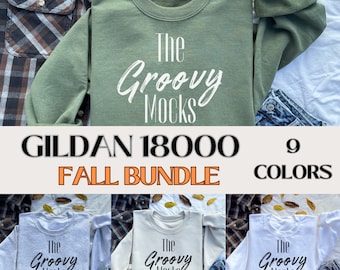 Gildan 18000 Flat Lay Mockup Bundle 18000 Folded Mockup Gildan Sweatshirt Bundle Fall Crewneck Mockup Halloween Flatlay Bundle Folded Mockup