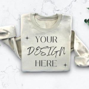 Flat Lay Gildan 18000 Mock Ups Sand Sweatshirt Mockup Folded Flat Lay Mock 18000 Gildan Mockup Aesthetic Folded Mock Trendy Colored Shirt