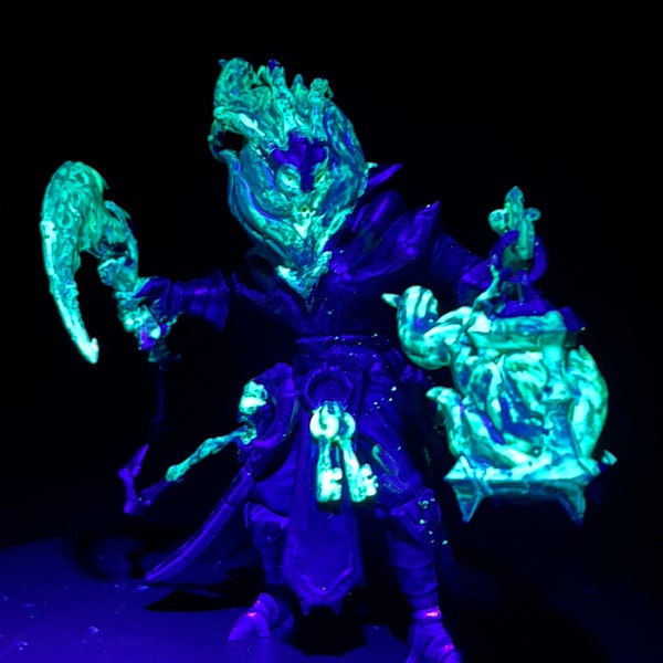Thesh figure, League of Legends, 10 cm, glowing figure, 3d printed with resin, hand painted, tabletop