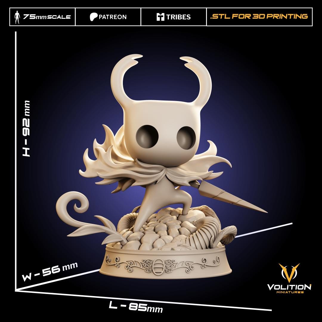 Hollow Knight レジンフィギュア | 手描きまたは未塗装 12K プリント