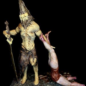 Horrific Pyramid head figure, resin, silent hill figure, hand painted, goth, 110mm height, 3d printed, collectible