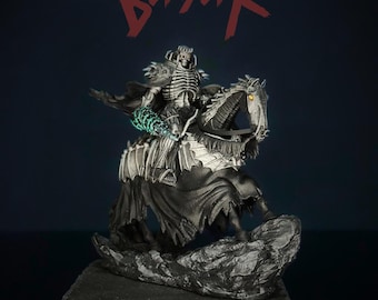 Estatua del Caballero Calavera Berserk – Figura de resina pintada a mano