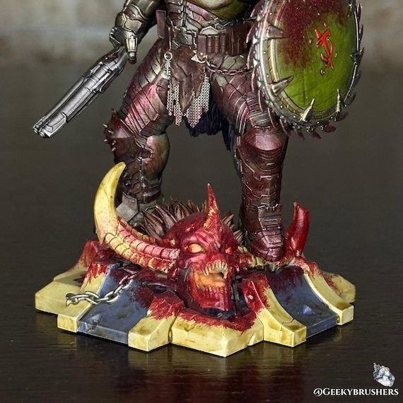 Hand-painted Doom Slayer Resin Statue | Dark Ages Diorama