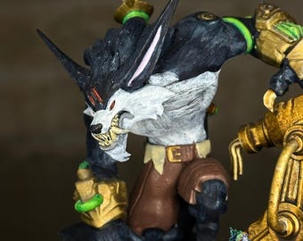 Warwick figure, hand painted, resin, League of Legends, tabletop, gamer gift