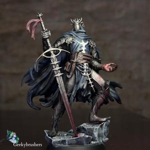 Dark Crusader Figure Lords of the Fallen – 12cm Resin Knight Statue, Painted or Unpainted Dark Fantasy Collectible