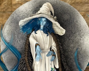 Ranni la bruja de la luna, estatua de resina pintada a mano, arte de fan de Elden Ring coleccionable