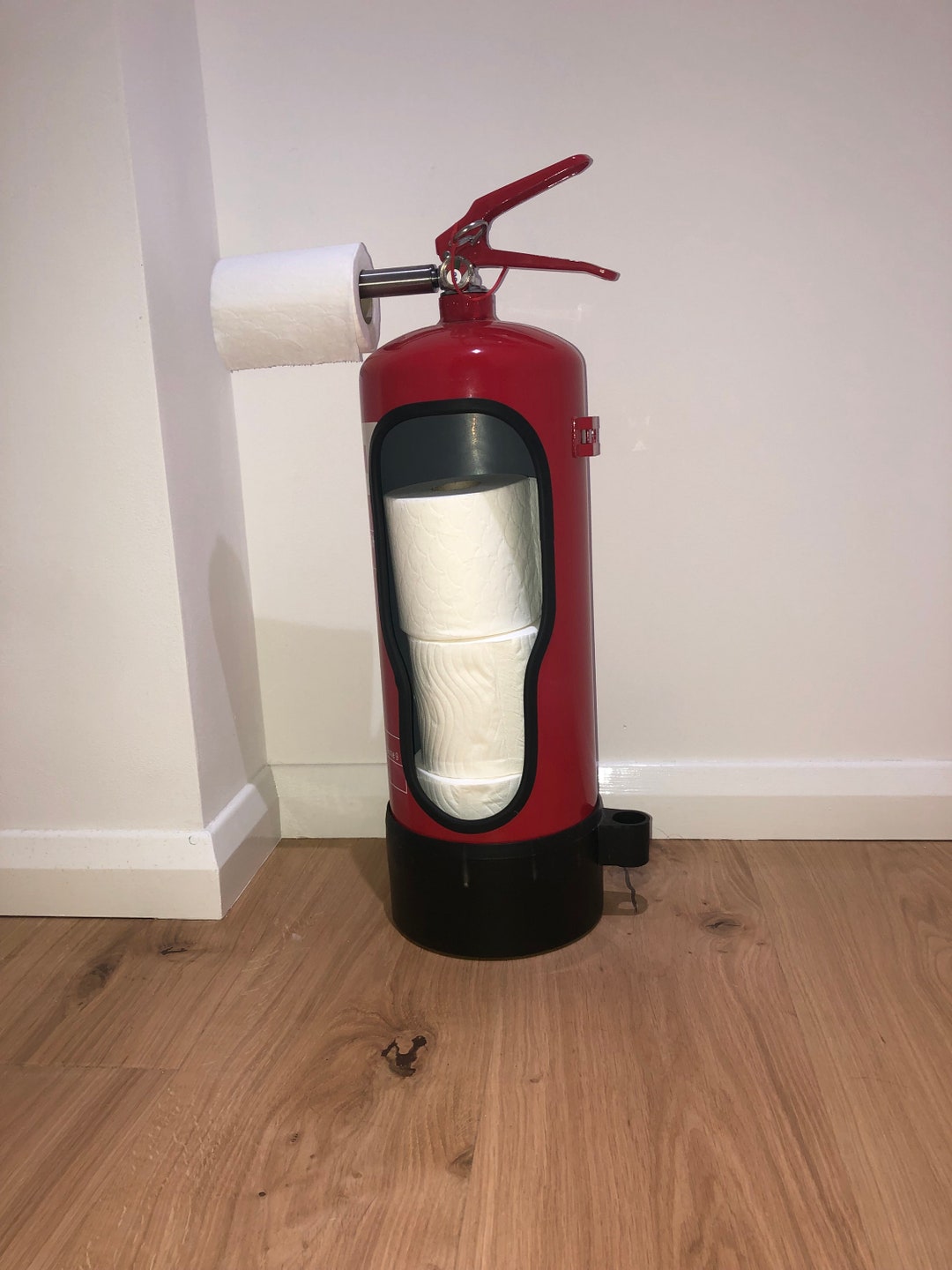 Quirky Fire Extinguisher Toilet Roll Holder With Storage Etsy