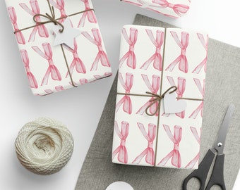 Pink Bow Wrapping Paper | Elegant Gift Wrap for Stylish Presents