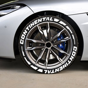 Continental Tire Lettering Stickers: 1.25&quot; White Stripe, 14-22&quot; Wheels