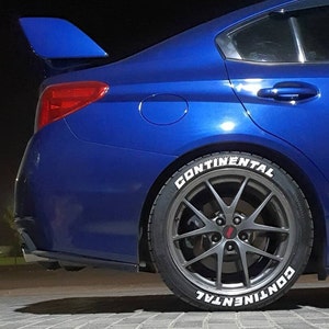 Permanent Continental Tire Lettering Stickers 1.25&quot; Letter for 14&quot; to 22&quot; 8 pcs Kit Car Wheel Decals