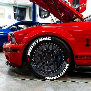 Mustang Tire Lettering Stickers: 1.25&quot; Permanent Waterproof Decals