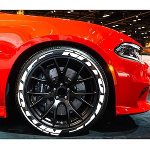 Permanent Nitto Tire Lettering Stickers  White stripe 1.25" Letters for 14" to 22" 16 pcs Kit