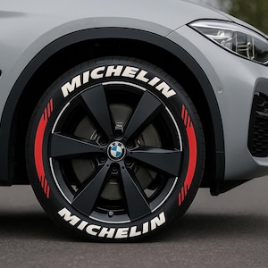 &quot;Permanent-Michelin Reifen-Schriftzug-Aufkleber: Roter Streifen, 3,25 &quot;&quot;- 16 Aufkleber