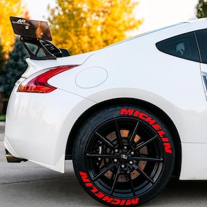 Permanent Michelin Tire Lettering Stickers 1.00″ Fits 14″–22″ Wheels 8 pcs Kit Car Wheel Decals