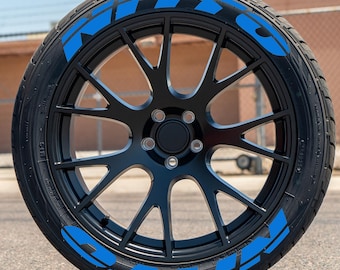 Naklejki permanentne Nitto z napisami na opony 1,00" do opon o średnicy od 14" do 22" (zestaw 8 szt.)