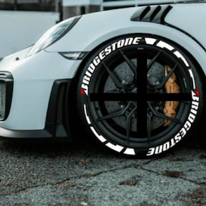 Bridgestone Tire Lettering Stickers: Permanent White Stripe (14-22&quot;)
