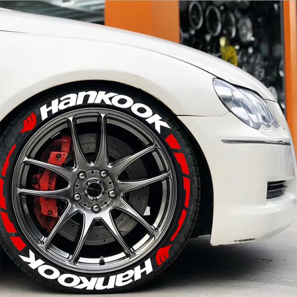 Permanent Hankook Tire Lettering Stickers 1.25" Letters for 14" to 22" 16 pcs Kit