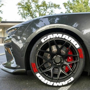 Permanent Camaro SS Tire Lettering Stickers: 1.25&quot; Car Wheel Decals, 8-Piece Kit