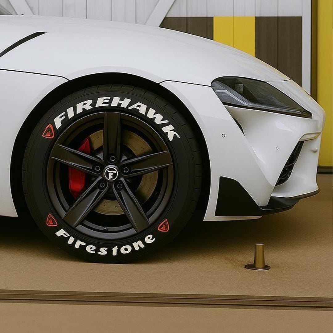 Tire Lettering Firehawk Firestone Permanent Stickers 1.25