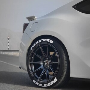 Permanent Nitto Tire Lettering Stickers: 1.25&quot; Wheel Decals, 8-Piece Kit