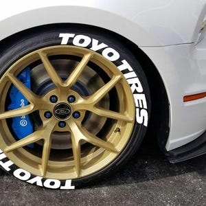 Permanent Toyo Tires Lettering Stickers: 1.25&quot; Car Wheel Decals, 8-Piece Kit