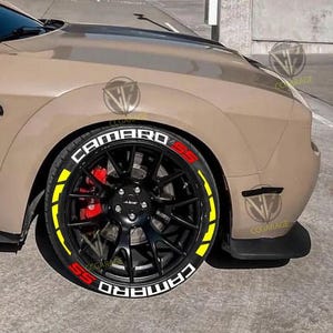 Permanent Camaro SS Tire Lettering Stickers: 1.25&quot; Car Wheel Decals, 14-22&quot;