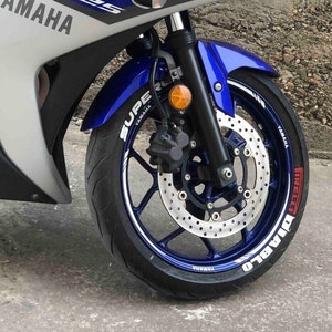 Permanent Diablo Super Corsa Motorcycle Tire Lettering Stickers Decal Letters 0.75" 1.9 mm 8 pcs Kit