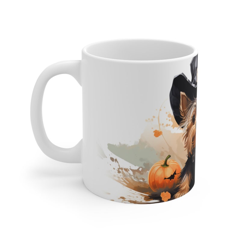 Yorkshire Terrier Halloween Witch Ceramic Mug 11oz, Cute dog Mug, Halloween Gift, Yorkie Owner Gift, Gifts for Mom, Gifts for Teacher image 2