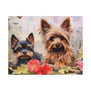 Watercolor Yorkshire Mom and Puppy Puzzle Animal Puzzle Pet Puzzle Unique Gifts for Mom Dog Puzzle 110, 252, 500, 1014-piece image 9