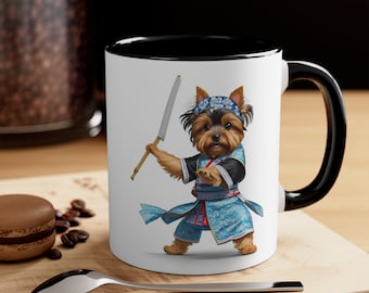 Ninja Yorkshire Terrier, 11-ounze ceramic mug, Cute Dog Mug, Funny Mugs, Yorkie Mugs, Sweet Pet Mugs, Mug Gifts