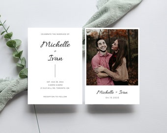 Minimalist Wedding Invitation | Modern Wedding Invite | Elegant Wedding | Editable Invitation | Printable Invitation